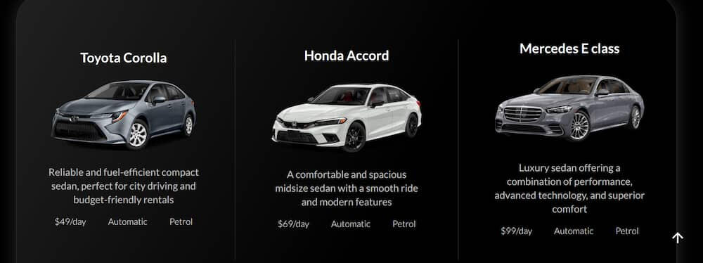 Rent a car website demo by DigitPres