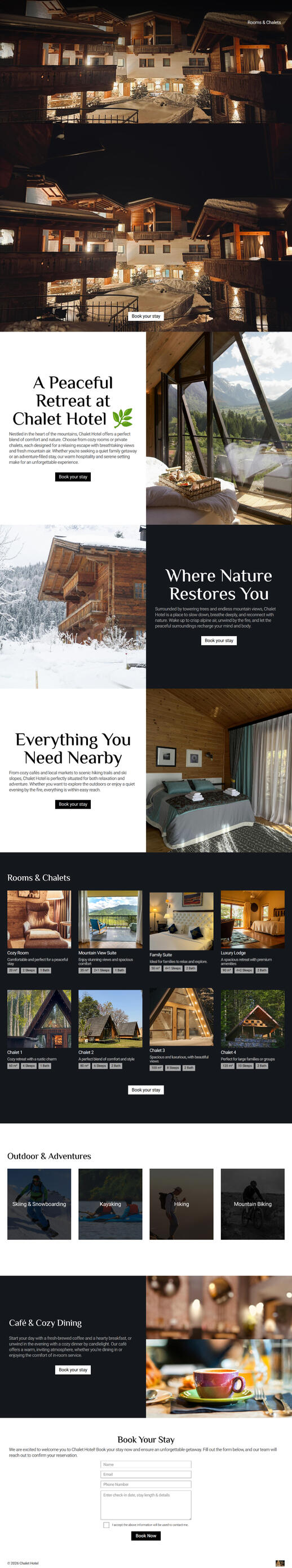 Chalet Hotel Demo - DigitPres Chalet Hotel website demo by DigitPres