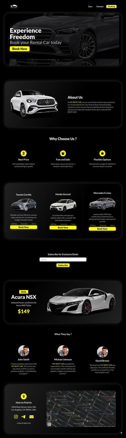 Rent a car website demo by DigitPres
