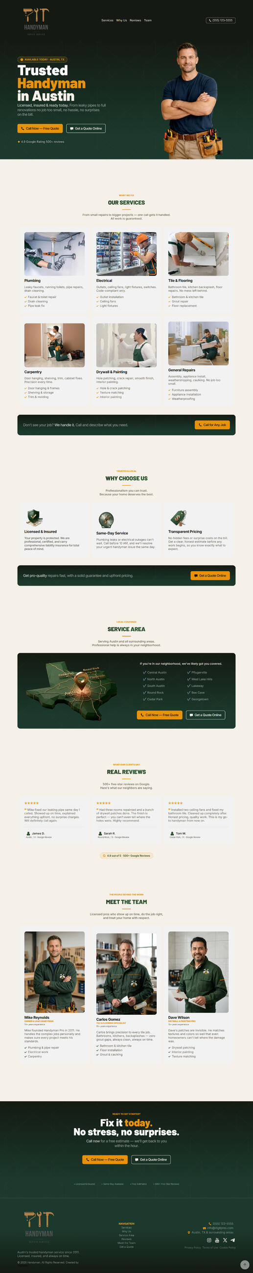 Handyman website demo by DigitPres